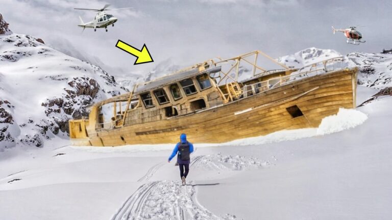 Man Finds Huge Boat Frozen In Ice